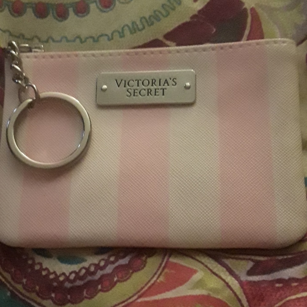 White&Pink wristlet or coin purse.
